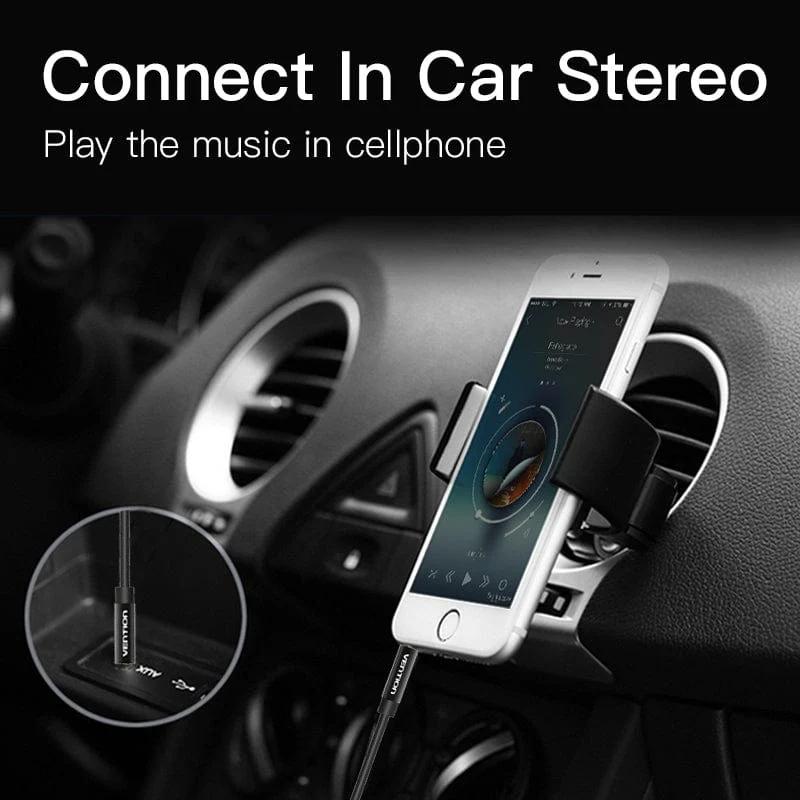 Cablu audio Vention, Jack 3.5mm (T) la Jack 3.5mm (T), 0.5m, conectori auriti, negru, 