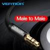 Cablu audio Vention, Jack 3.5mm (T) la Jack 3.5mm (T), 0.5m, conectori auriti, negru, 