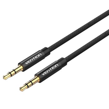 Cablu audio Vention, Jack 3.5mm (T) la Jack 3.5mm (T), 1m, conectori auriti, negru, 