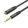 Cablu audio prelungitor Vention, Jack 3.5mm (T) la Jack 3.5mm (M), 1m, negru, 