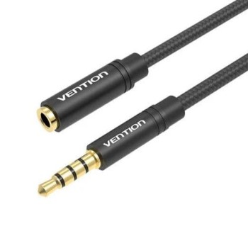 Cablu audio prelungitor Vention, Jack 3.5mm (T) la Jack 3.5mm (M), 2m, negru, 