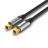 Cablu optic audio Vention, S/PDIF (T) la S/PDIF (T), 5.1 canale, 1.5m, conectori auriti, gri, 