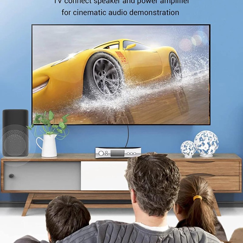 Cablu optic audio Vention, S/PDIF (T) la S/PDIF (T), 5.1 canale, 1.5m, conectori auriti, gri, 