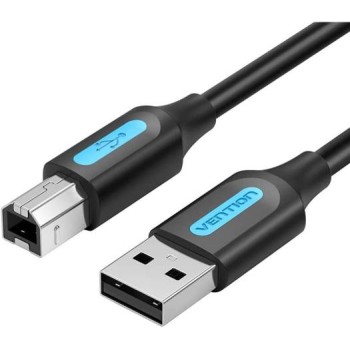 Cablu USB imprimanta Vention, 0.5m, USB-A 2.0 (T) la USB-B 2.0 (T), PVC, negru, 
