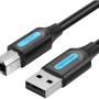 Cablu USB imprimanta Vention, 0.5m, USB-A 2.0 (T) la USB-B 2.0 (T), PVC, negru, 