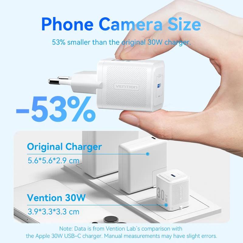 Alimentator retea Vention, 30W, 1 x USB-C, alb, 