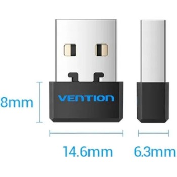 Adaptor retea Vention, extern, wireless, 2.4GHz, USB 2.0, IEEE802.11b/n/g, negru, 