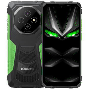 Blackview FORT1 LTE 6.56-inch HD+ 1612x720 90Hz 6+256GB Unisoc T615 Octa-Core 1.8GHz 8MP Front 16+2MP Rear NFC MIL-STD-810H 10000mAh Fingerprint  Android 15 Green 