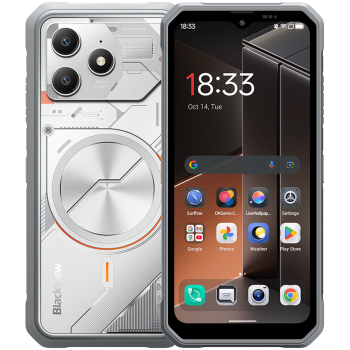 Blackview FORT100 LTE 6.56-inch HD+ 1612x720 90Hz 8+128GB MT Helio G81 Octa-Core 2.0GHz 13MP Front 16MP Rear NFC MIL-STD-810H 5000mAh Fingerprint  Android 16 Lunar White 