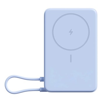 Acumulator extern magnetic cu suport incorporat Xiaomi BHR08PCGL, 33 W (USB-C), 10000 mAh, Cablu USB-C integrat, Incarcare Wireless 15 W (Albastru) 