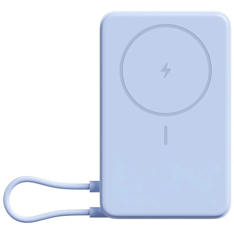 Acumulator extern magnetic cu suport incorporat Xiaomi BHR08PCGL, 33 W (USB-C), 10000 mAh, Cablu USB-C integrat, Incarcare Wireless 15 W (Albastru) 
