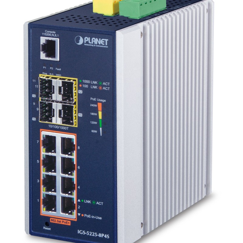 NET SWITCH 8PORT 1000M/IGS-5225-8P4S PLANET 