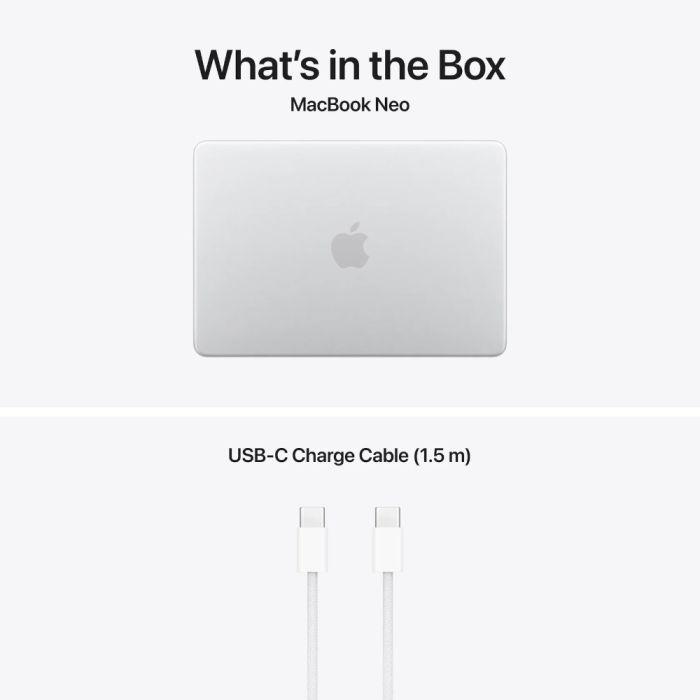 13 MacBook Neo 13 with Liquid Retina, Apple A18 Pro chip (6-core CPU), 8GB, 512GB SSD, Apple A18 Pro 5-core GPU, macOS, Silver, INT keyboard, 2026 