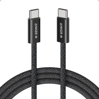 Cablu alimentare si date Anker, USB Type-C (T) la USB Type-C (T), 1.8m, 240W, braided, negru, 