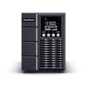 UPS CYBER POWER Online dubla conversie cu sin. pura, cu management, Tower, LCD, 1000VA/900W, 2x Schuko, 1x IEC, baterie 2x 12V/9Ah, incarcare pana la 4h, USB, RS232, slot SNMP, APFC, LCD col, EPO, tehn. GreenP, 
