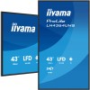 IIYAMA LFD LH4364UHS-B1AG 43 UHD VA 3840 x 2160 60Hz 500 cd 4000:1 6.5ms Android 14OS iiSignage2 (CMS/DMS), iiShare, iiControl, Landscape and Portrait, Speakers 2x 10W, 2x HDMI, 1x USB-C, 15W PD, USB 2.0 x2, WiFi, LAN 