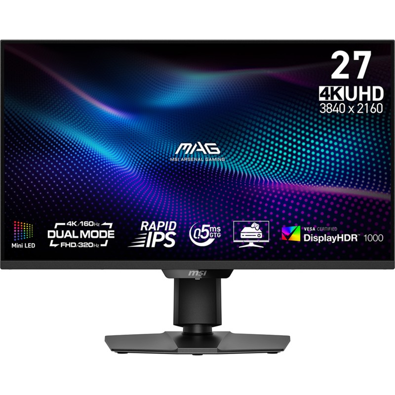 MSI MAG 274QPF X30MV 27inch Rapid VA MiniLED WQHD 300Hz 0.5ms 400 cd/m2 HDM2.1x2 DP Pivot 