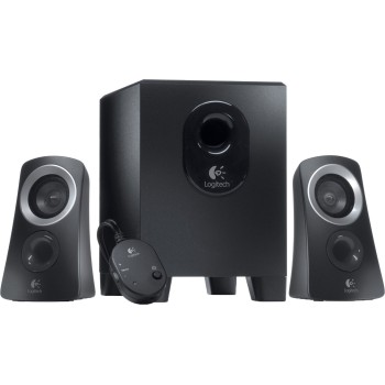 BOXE LOGITECH 2.1, RMS:  25W (2 x 5W, 15W), telecomanda pe fir, black, 