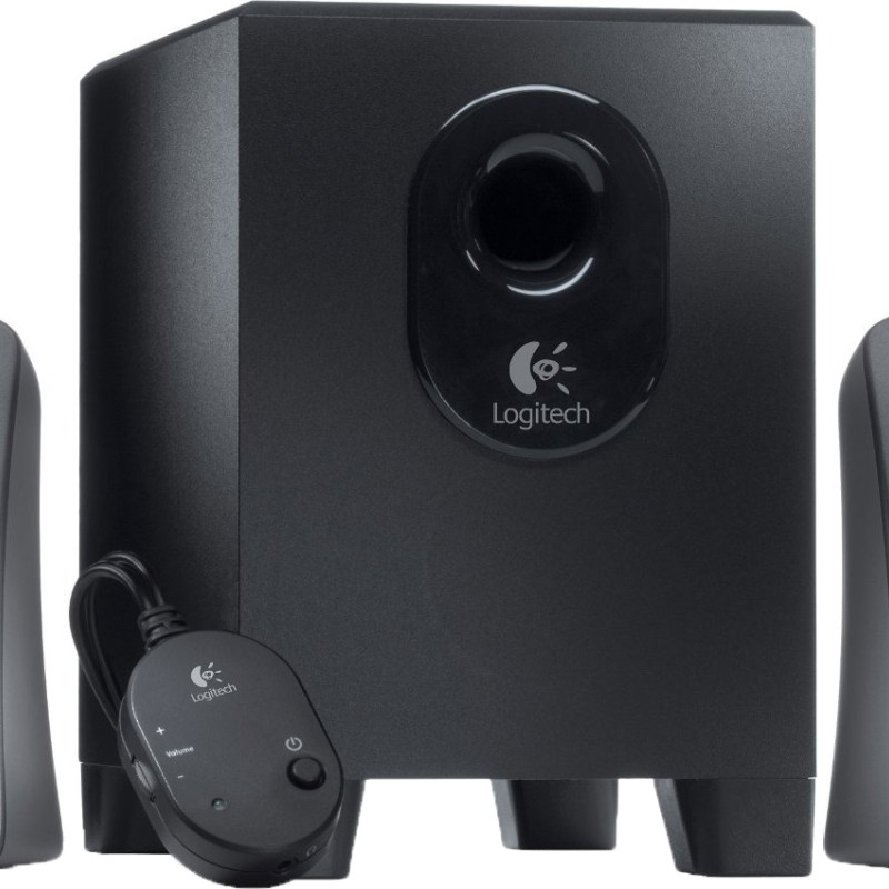 BOXE LOGITECH 2.1, RMS:  25W (2 x 5W, 15W), telecomanda pe fir, black, 