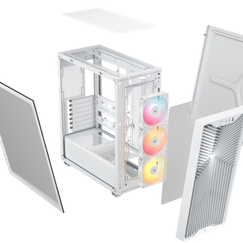 Carcasa Corsair 3200D RS ARGB, Mid-Tower, ATX, 3 ventilatoare incluse RS120 ARGB, Alb 