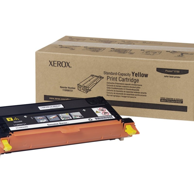 Toner Original Xerox Yellow, 113R00721, pentru Ph 6180, 2K, (timbru verde 1.2 lei) , 