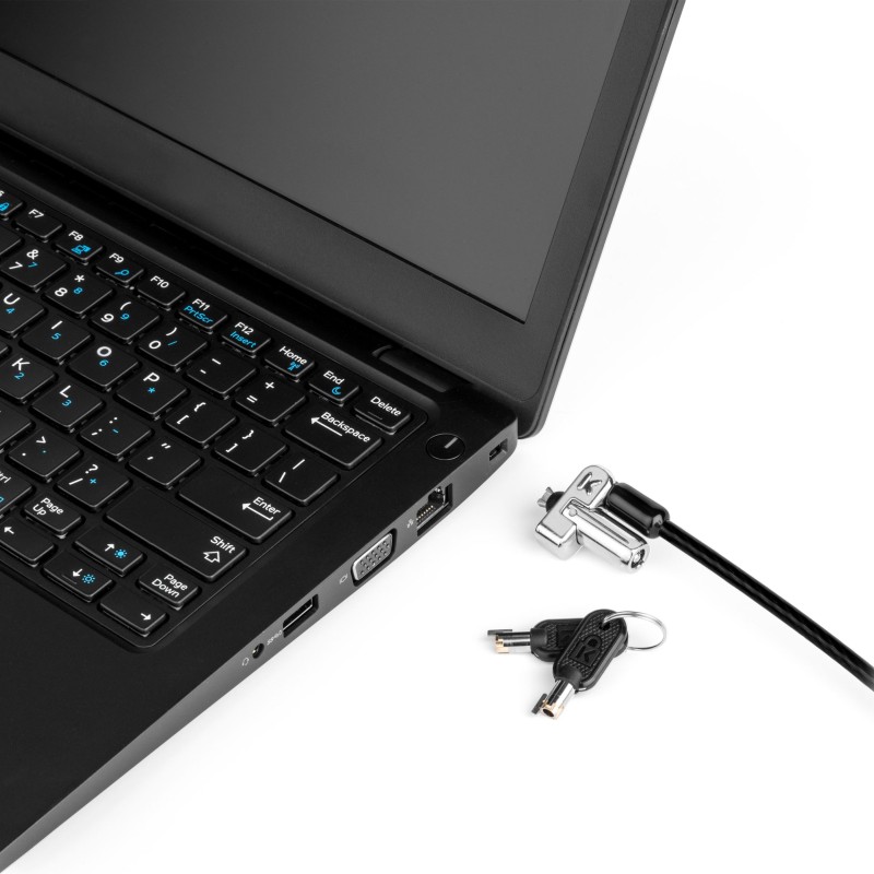 CABLU securitate KENSINGTON pt. notebook slot Wedge, cheie standard, conectare directa,1.5m, cablu otel carbon, permite pivotare si rotire cablu, 