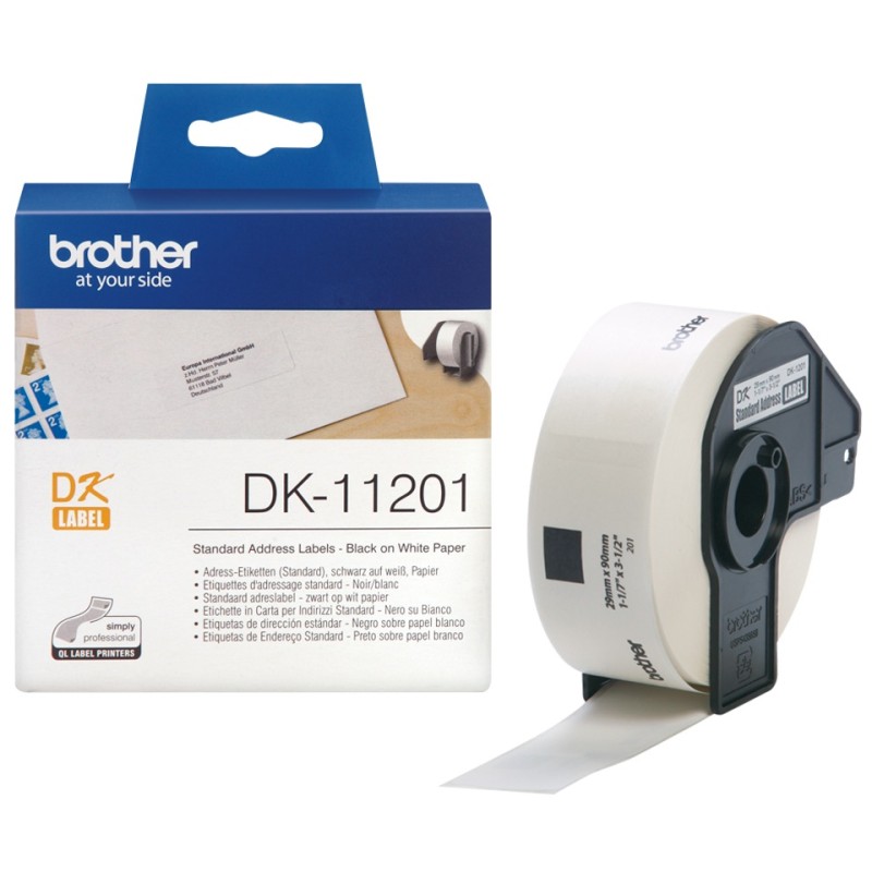 Banda Continua Hartie  Original Brother Black on White, DK11201, pentru P-TOUCH QL-1100|QL-1110|QL-800|L-810|QL-1050|QL-1060|QL-500|QL-560|QL-570|QL-580|QL-650|QL-700 , 400, incl.TV 0 RON, 