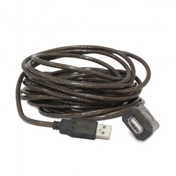 CABLU USB GEMBIRD prelungitor, USB 2.0 (T) la USB 2.0 (M), 10m, activ (permite folosirea unui cablu USB lung), black 