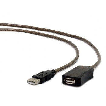 CABLU USB GEMBIRD prelungitor, USB 2.0 (T) la USB 2.0 (M), 10m, activ (permite folosirea unui cablu USB lung), black 