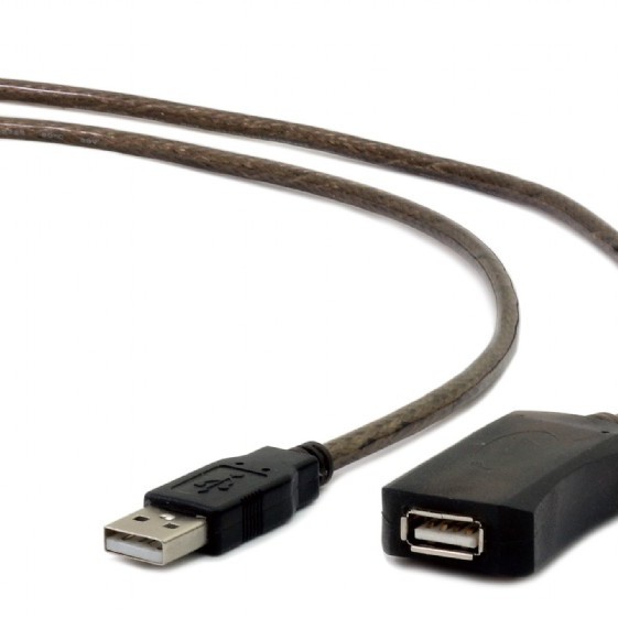 CABLU USB GEMBIRD prelungitor, USB 2.0 (T) la USB 2.0 (M), 10m, activ (permite folosirea unui cablu USB lung), black 