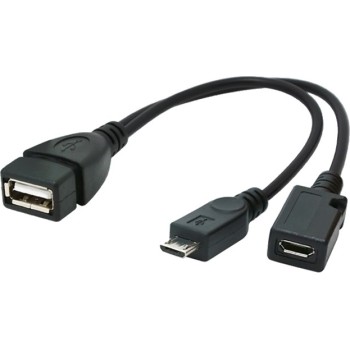 CABLU adaptor OTG GEMBIRD, pt. smartphone,Micro-USB2.0(T) la USB2.0(M),15cm,conectarea telef. la tastatura,mouse,HUB,port Micro-USB2.0(M) pt. extra power,negru 