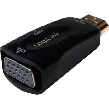 ADAPTOR video LOGILINK, splitter HDMI (T) la VGA (M) + Jack 3.5mm (M), rezolutie maxima Full HD (1920 x 1080) la 30Hz, black, 
