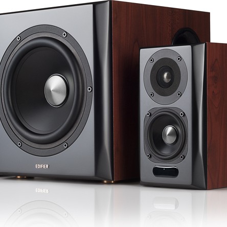 BOXE EDIFIER 2.1, RMS: 150W (2 x 25W, 2 x 15W, 1 x 70W), bluetooth, telecomanda wireless, volum, bass, treble, optical, brown, 
