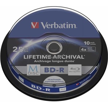 BD-R VERBATIM  25GB, viteza 4x, 10 buc, spindle, printabil, 