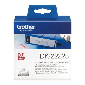 Banda Continua Hartie  Original Brother Black on White, DK22223, pentru P-TOUCH QL-1100|1110|800|810|1050|1060|500|560|570|580|650|702, 50mmX30.48m, incl.TV 0 RON, 