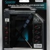 RACK intern SPACER, tip caddy 9.5mm, 5.25 inch la 2.5 inch, S-ATA, interfata PC S-ATA, metal, negru, 