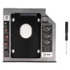 RACK intern SPACER, tip caddy 9.5mm, 5.25 inch la 2.5 inch, S-ATA, interfata PC S-ATA, metal, negru, 