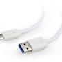 CABLU alimentare si date GEMBIRD, pt. smartphone, USB 3.0 (T) la USB 3.1 Type-C (T), 36W, 1.8m, alb, 