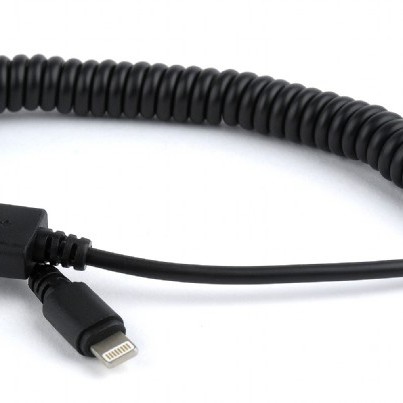 CABLU alimentare si date GEMBIRD, pt. smartphone, USB 2.0 (T) la Lightning (T), 1.5m, spiralat, negru, 