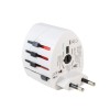 ADAPTOR universal SPACER, pt. calatorii, Schuko x 1, conectare Socket Universal (T), USB x 2,   10 A, alb, 