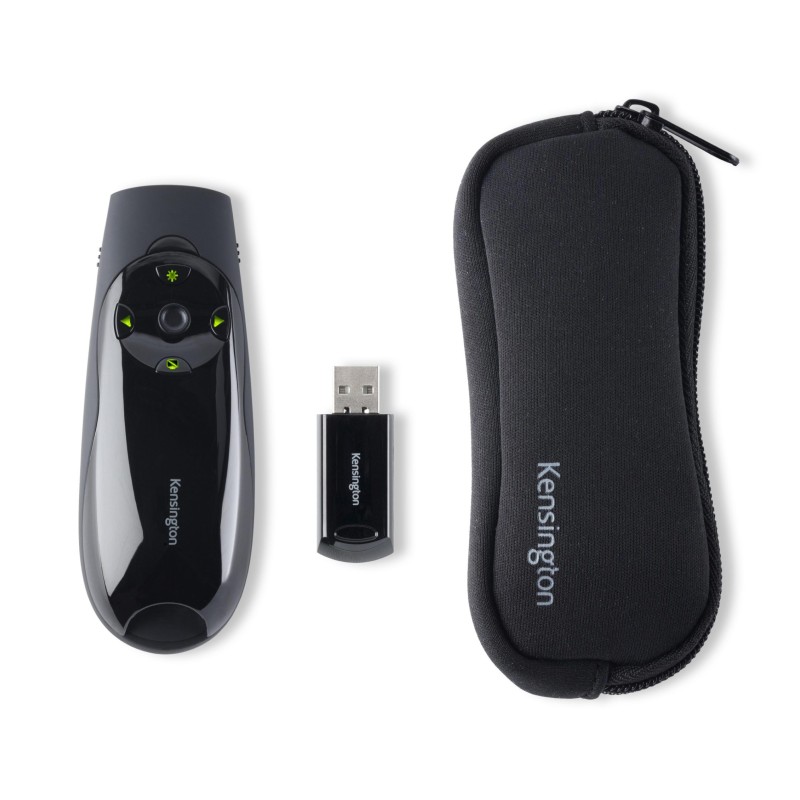 PRESENTER KENSINGTON Expert, wireless, laser 2.4 GHz, max. 45 m, control cursor, negru, 