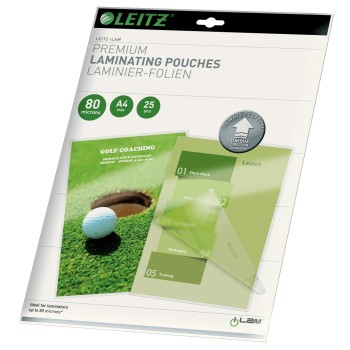 Folie Leitz UDT pentru laminare la cald,  A4,  80 mic.,  25buc/set, 
