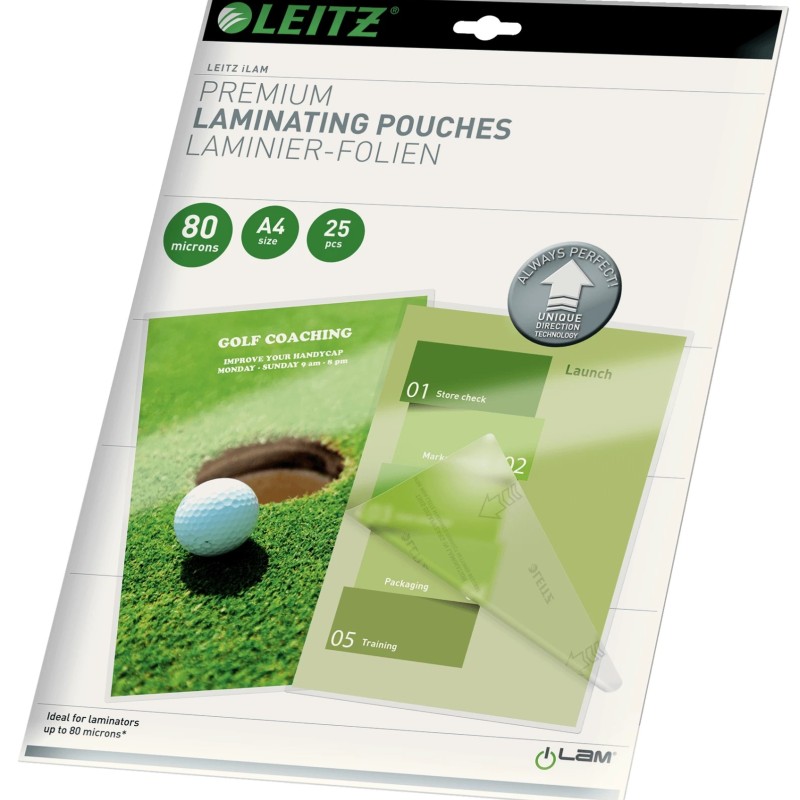 Folie Leitz UDT pentru laminare la cald,  A4,  80 mic.,  25buc/set, 