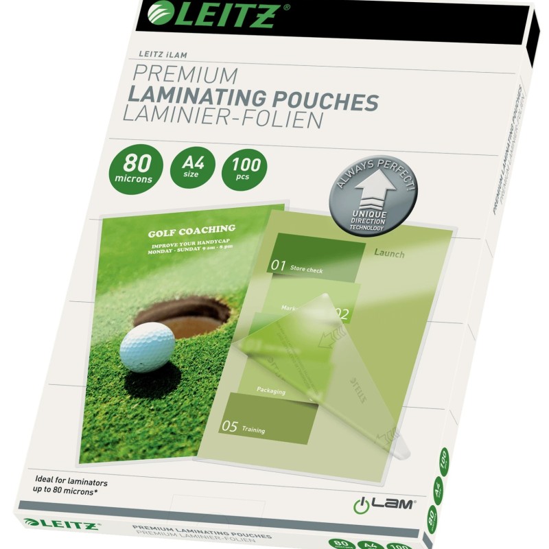 Folie Leitz UDT pentru laminare la cald,  A4,  80 mic., 100buc/set, 