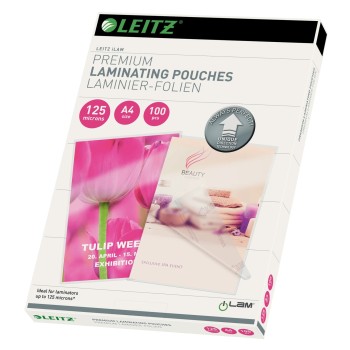 Folie Leitz UDT pentru laminare la cald,  A4, 125 mic., 100buc/set, 