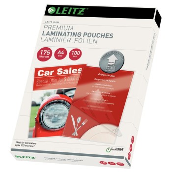 Folie Leitz UDT pentru laminare la cald,  A4, 175 mic., 100buc/set, 