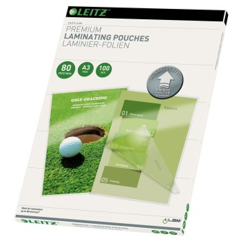 Folie Leitz UDT pentru laminare la cald, A3,  80 mic., 100buc/set, 