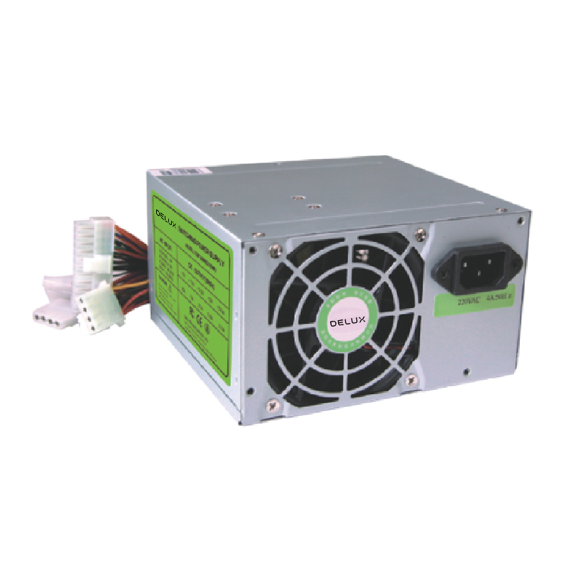 SURSA  Delux   450, Fan 8cm, Conector 20+4 pini, 2xSATA, 2xMolex, Switch ON/OFF 