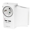 PRIZA LOGILINK, Schuko x 1, conectare prin Schuko (T), USB x 2, 16 A, protectie supratensiune, protectie copii, alb, 