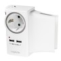 PRIZA LOGILINK, Schuko x 1, conectare prin Schuko (T), USB x 2, 16 A, protectie supratensiune, protectie copii, alb, 